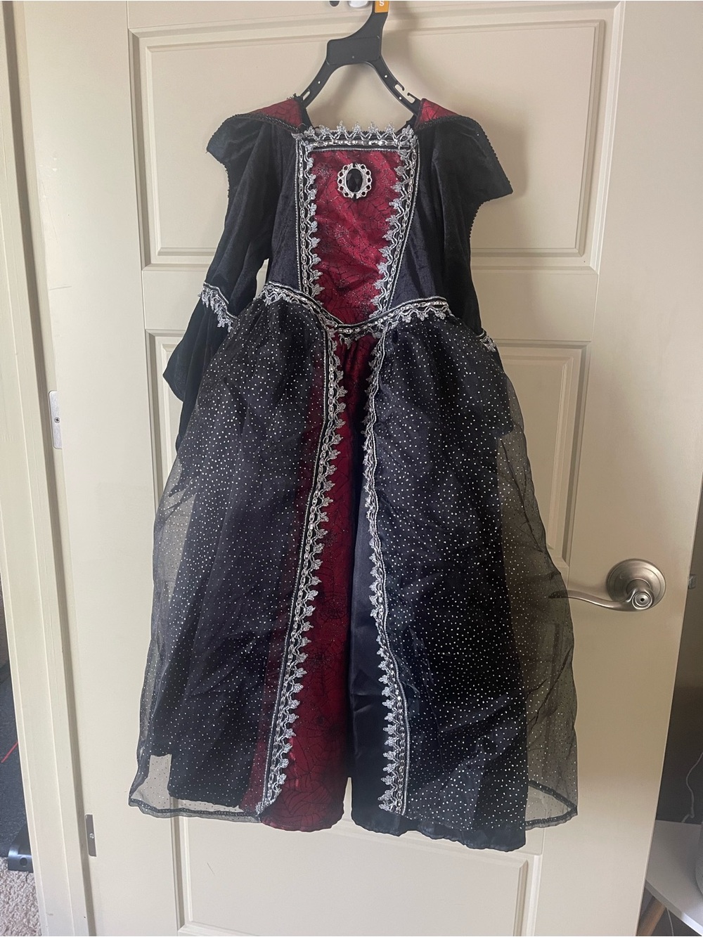 Cracker Barrel Black and Burgundy Gothic Princess Kids Costume Dress